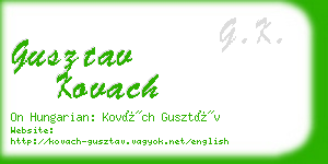 gusztav kovach business card